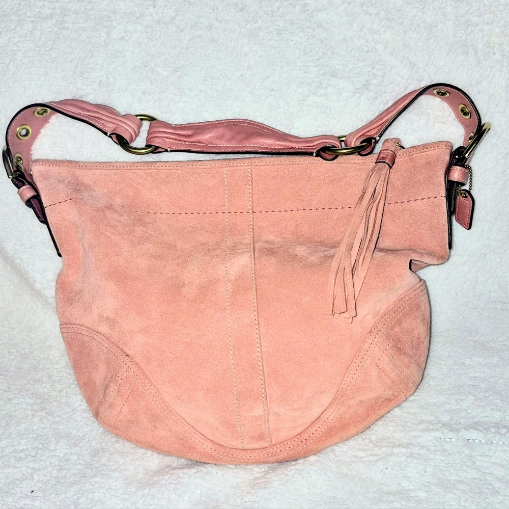 Coach Suede Shoulder Hobo Bag - Picture 2 of 6